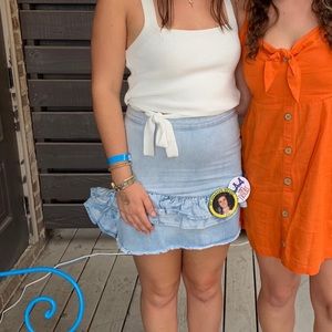 Jean Ruffle Skirt